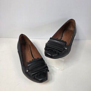 Elizabeth and James Gavin Black Leather Flats Loafers 9